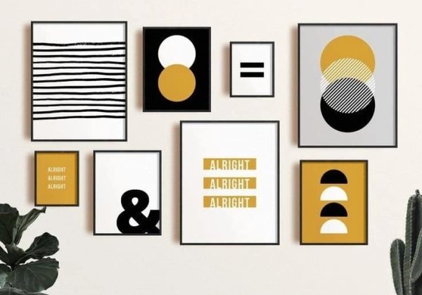 Minimal Frames Set Yellow Black White