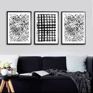 set of 3 frames of abstract art