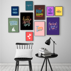 Colorful Wall Frames with quotations