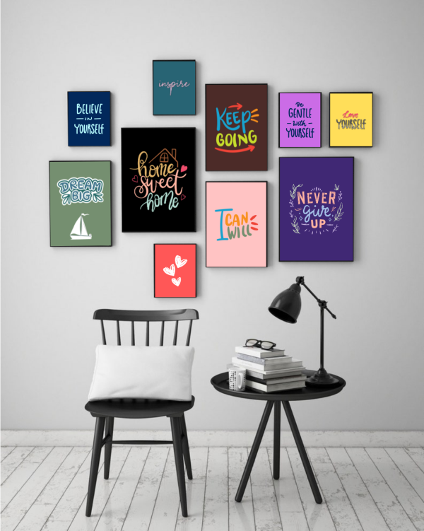 Colorful Wall Frames with quotations