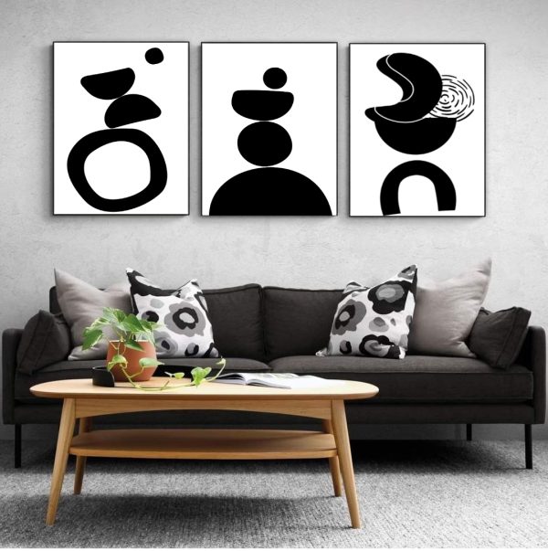 Black and White Abstract Wall Frames